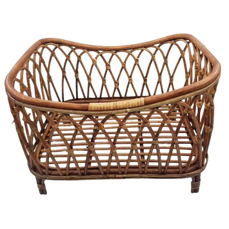 Small openwork rattan cradle – another view
