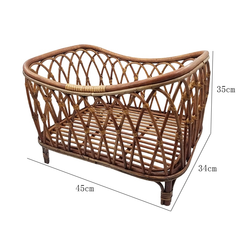 Small openwork rattan cradle – dimensions diagram