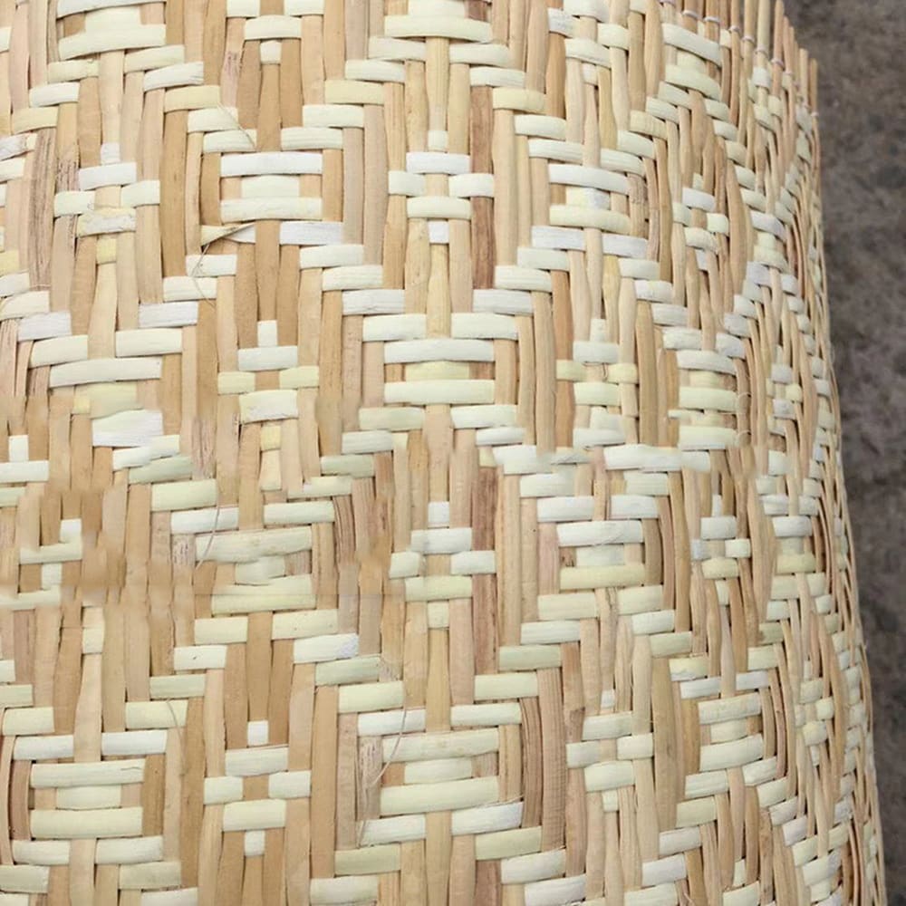 Natural woven rattan cane panel with golden fibers – close-up detail (2)