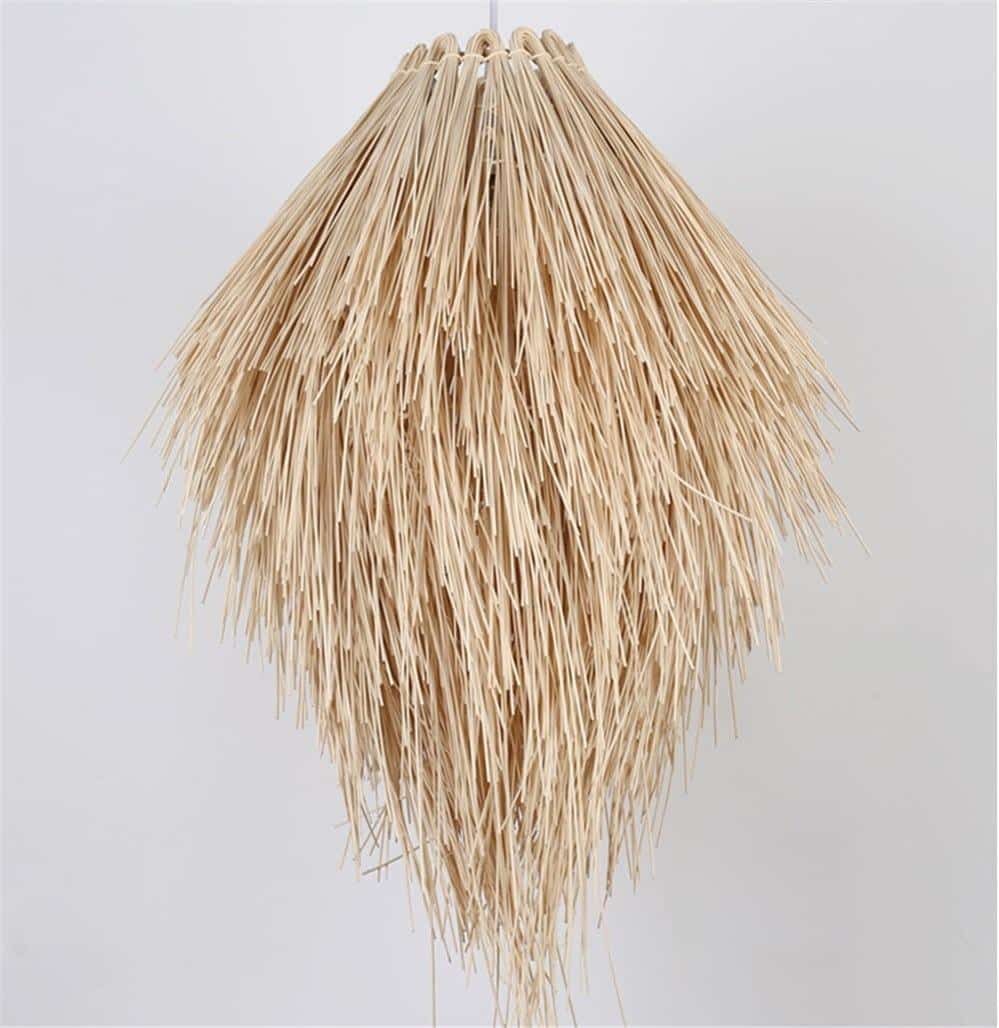 Japanese pastoral openwork rattan LED ceiling light