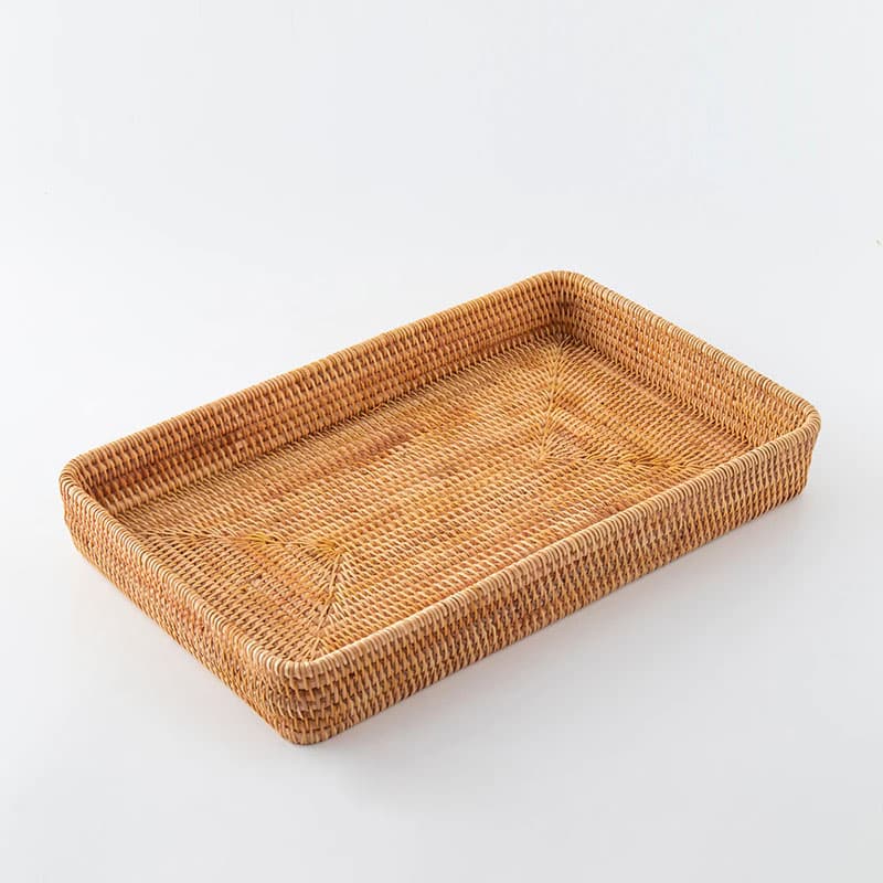 Square rattan tray with handwoven sides – L variant, another view
