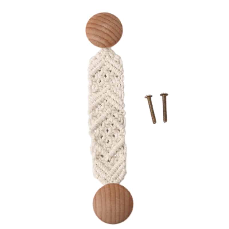 Arched handwoven rattan cabinet handle