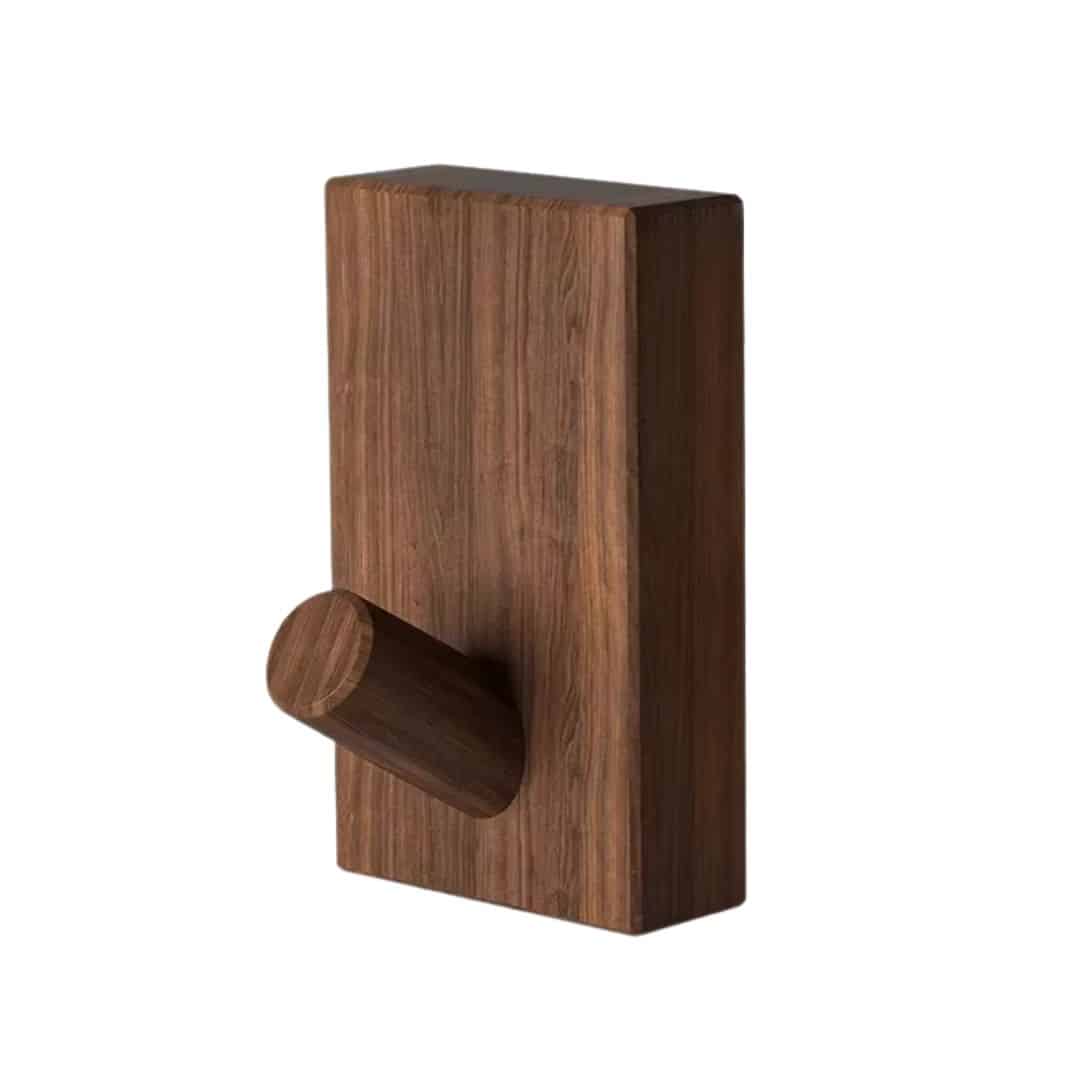 Brown wooden coat rack with visible grain