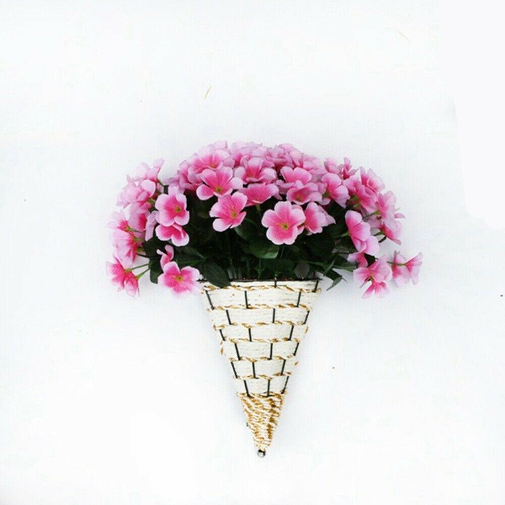 Round hand-braided natural rattan wall planter