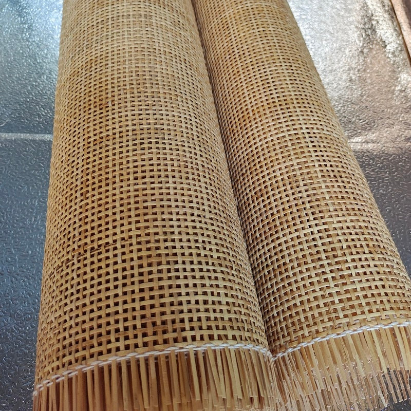 Roll of checked-weave real rattan cane webbing – close-up detail (3)