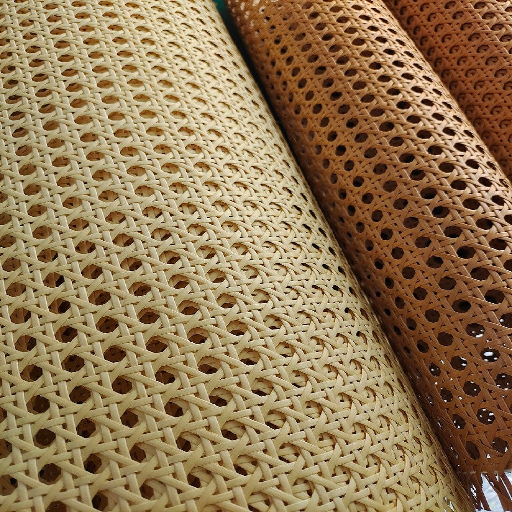 Roll of waterproof plastic rattan webbing – close-up detail
