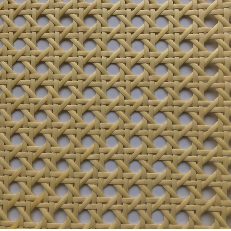 Woven plastic artificial rattan roll – close-up detail