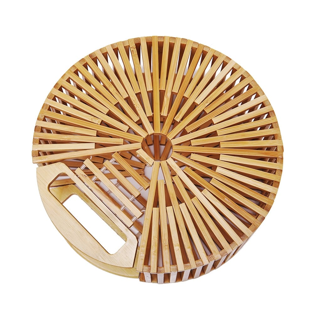 Round sanded wood handbag – another view (3)