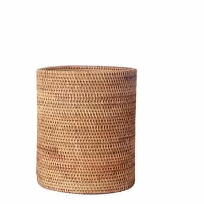 Cylindrical woven rattan storage bucket – M variant, another view