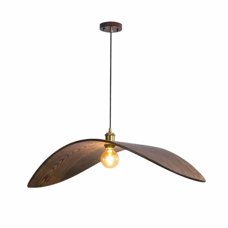 Arched vintage-style wood pendant light