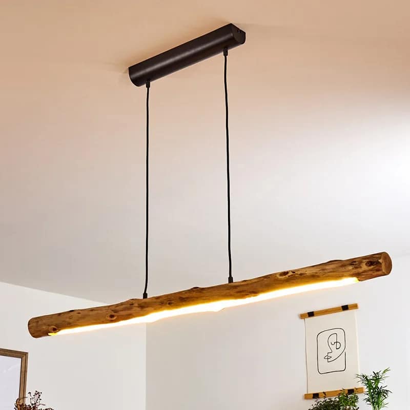 Driftwood log LED pendant light