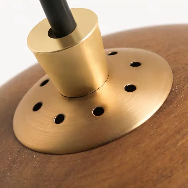 Nordic woven wood pendant light – close-up detail