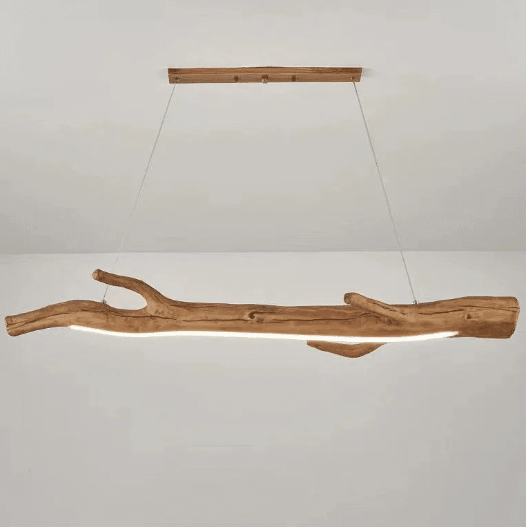 Driftwood-look resin LED pendant light