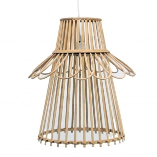 Handwoven natural rattan pendant light with an openwork structure