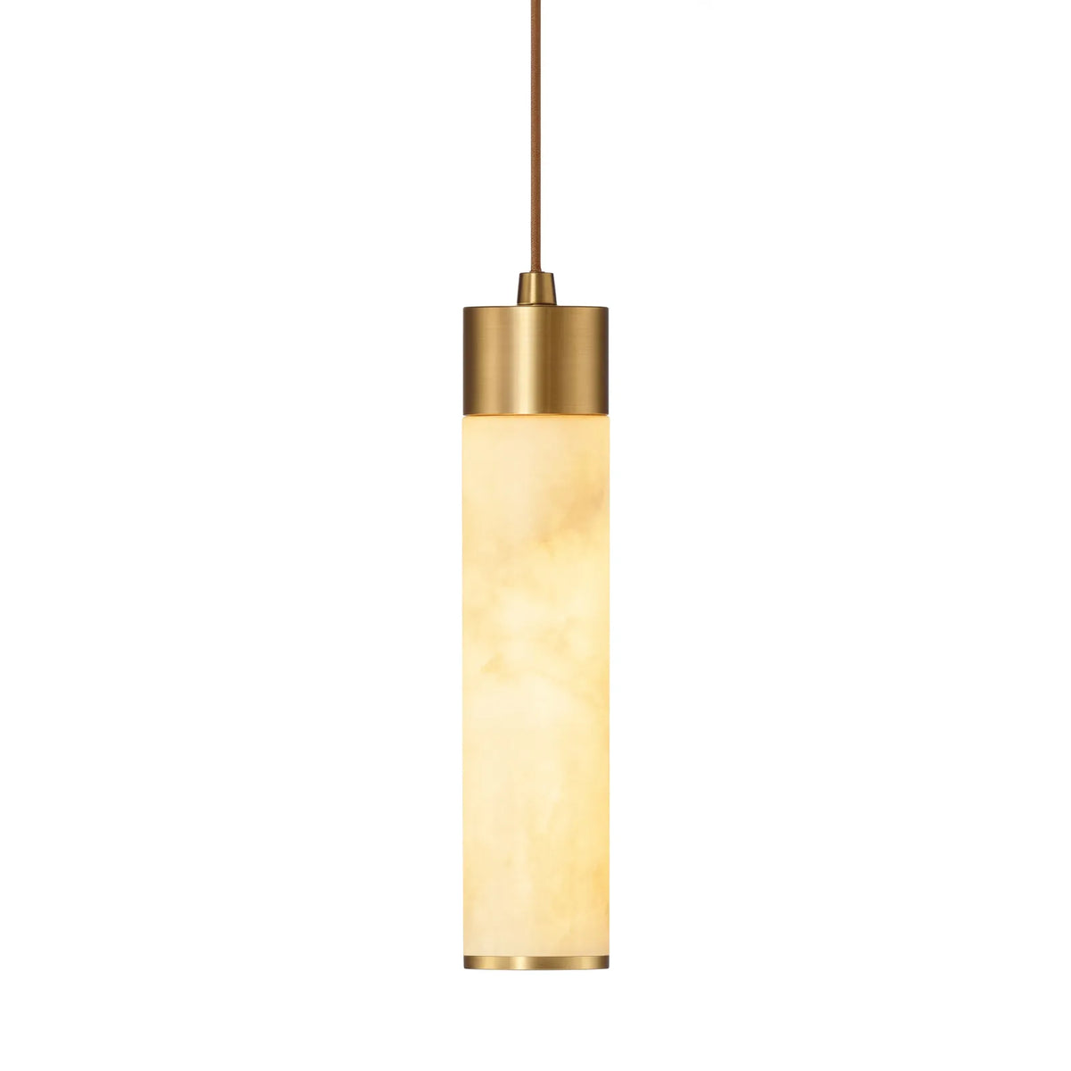 Gela honey marble and brushed brass pendant light