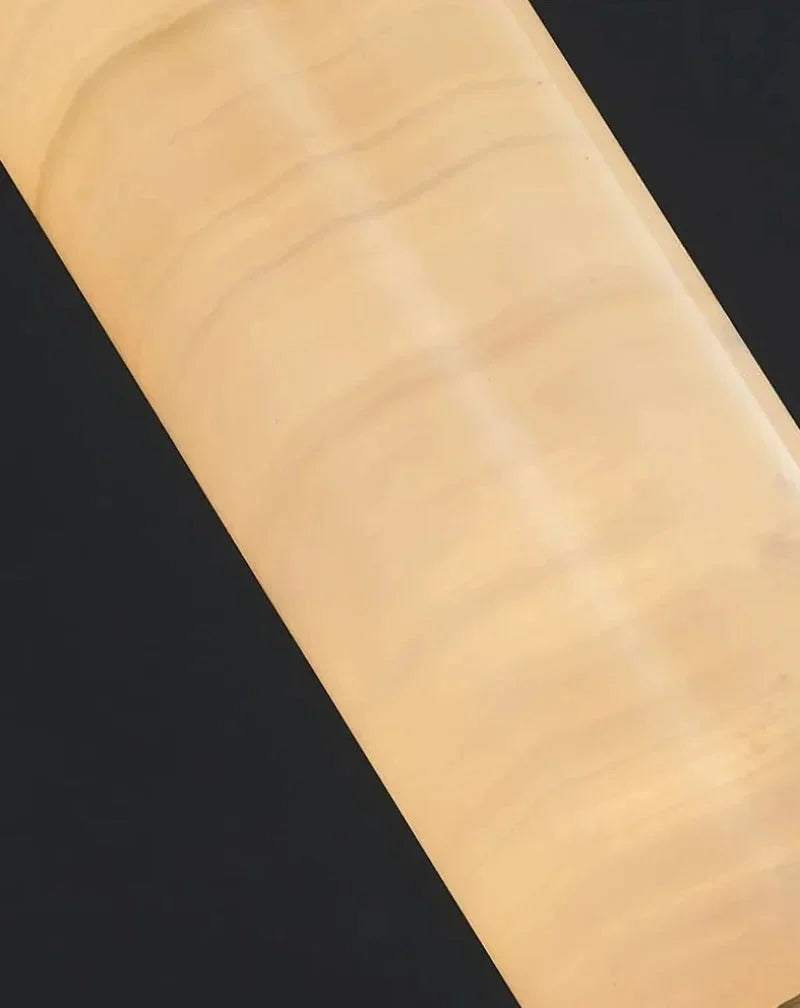 Gela honey marble and brushed brass pendant light – close-up detail