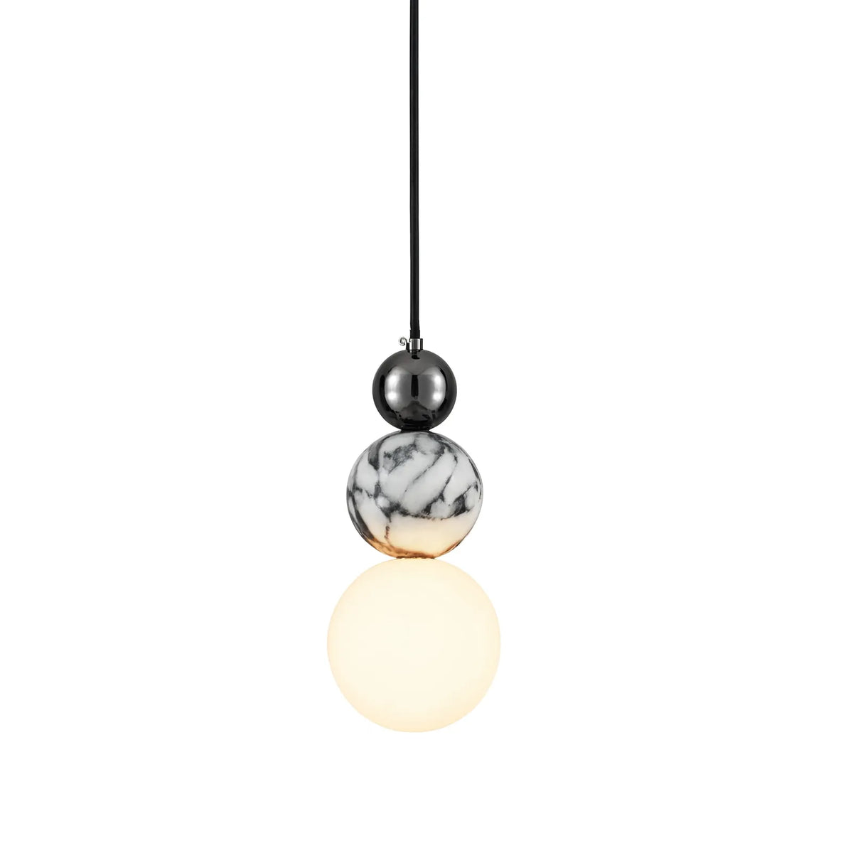 Locres marble and opal glass globe pendant light
