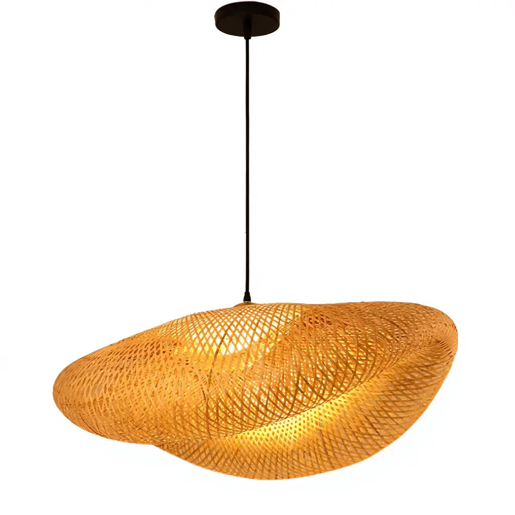Calypso wavy woven rattan pendant light
