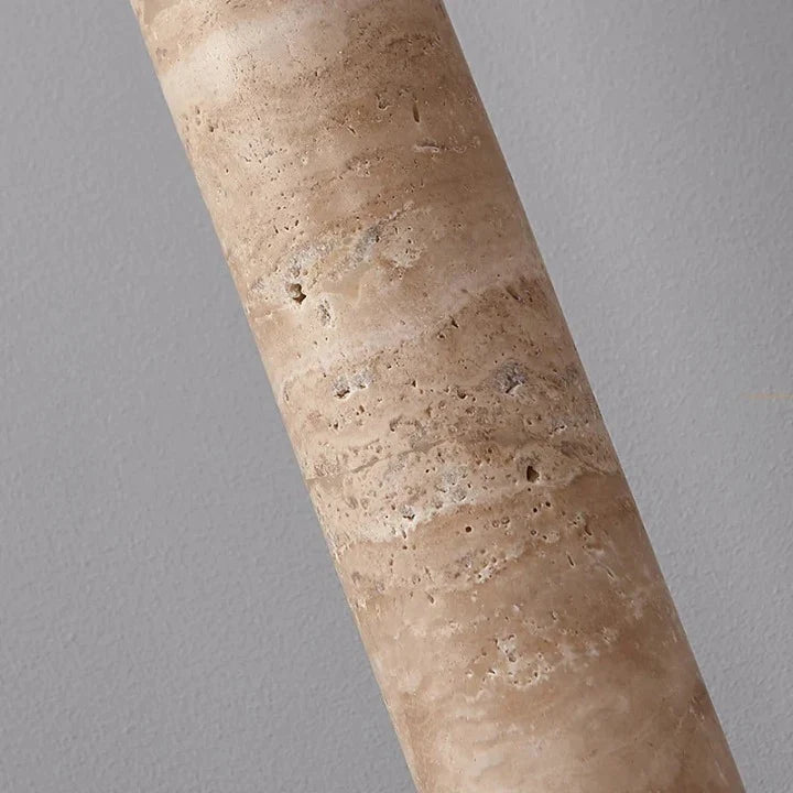 Camarina slim travertine tube pendant light – close-up detail (2)