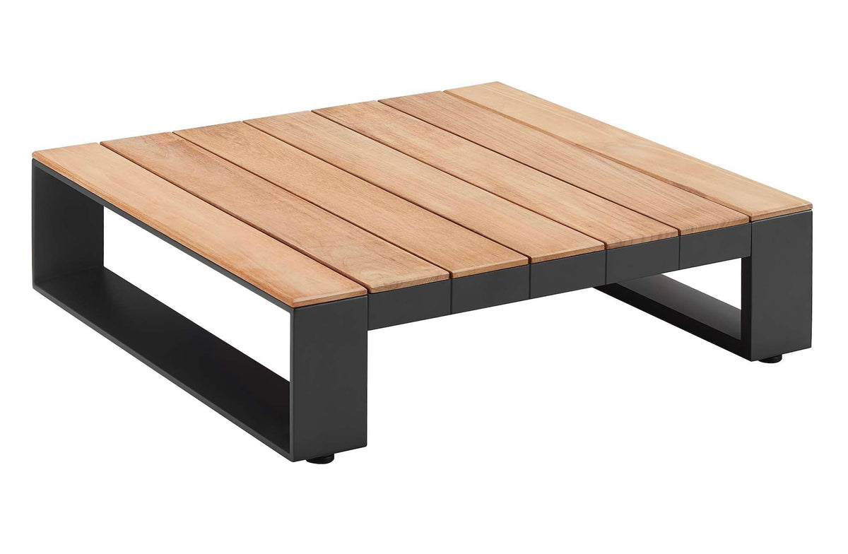 Side table for the Sofy aluminum and teak modular armchair – another view