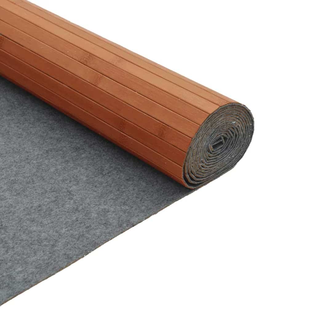 Foldable rectangular golden brown bamboo mat – close-up detail