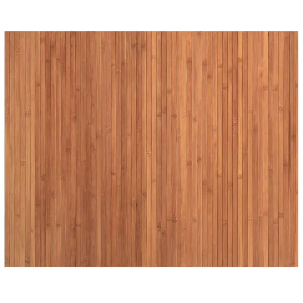 Foldable rectangular golden brown bamboo mat