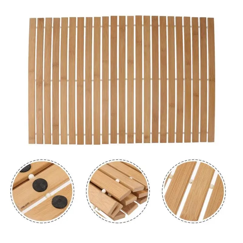 Smooth water-resistant bamboo slat mat