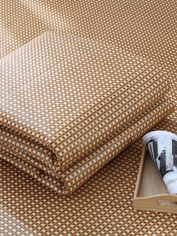 Thick rattan tatami-style play and relaxation mat – close-up detail
