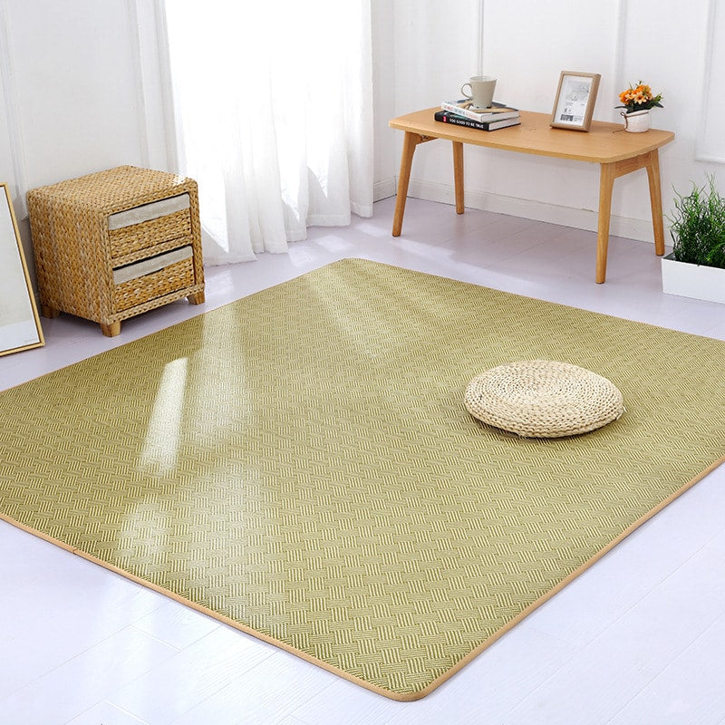 Thick rattan tatami-style play and relaxation mat – shown in a room setting (2)