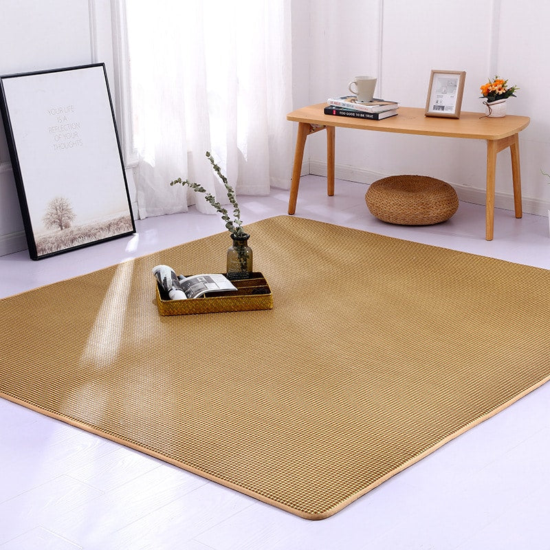 Thick rattan tatami-style play and relaxation mat – shown in a room setting (4)