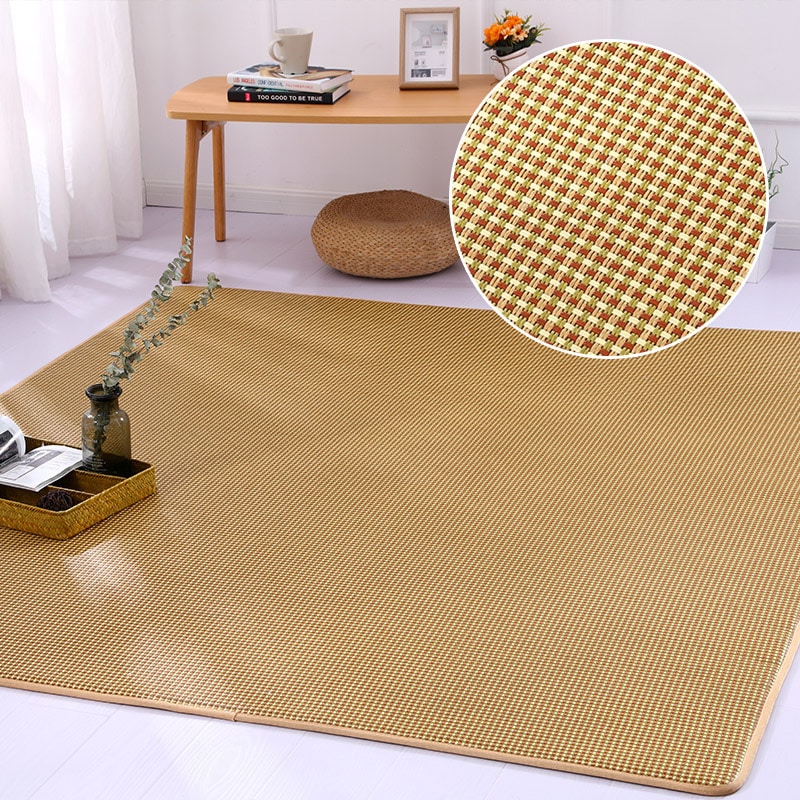 Thick rattan tatami-style play and relaxation mat – B variant, multiple views