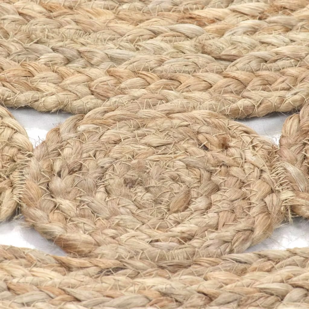Handwoven natural jute rug with interlaced circles – close-up detail (2)