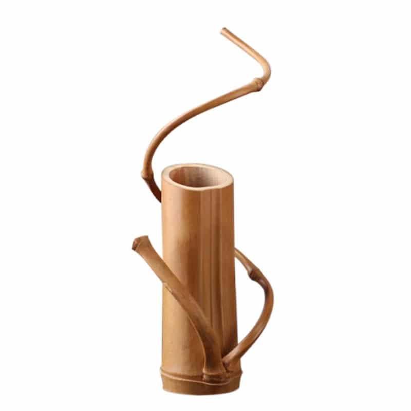 Decorative cylindrical handwoven bamboo vase