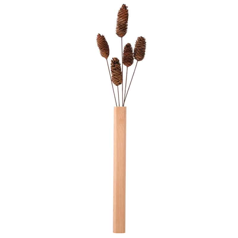 Slender light wood wall vase – another view