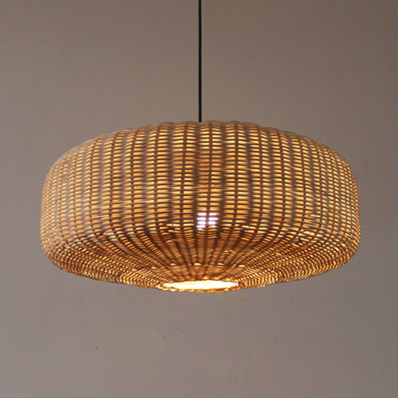 Chinese-style retro handmade rattan pendant light