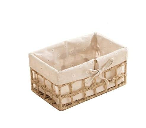 Round handmade woven rattan storage basket – another view