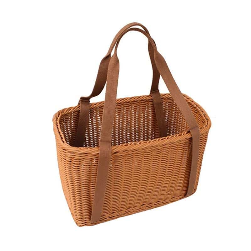 Woven picnic basket with soft, flexible handles – M variant, another view