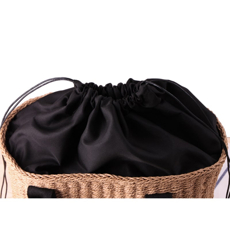 Woven rattan handbag – close-up detail
