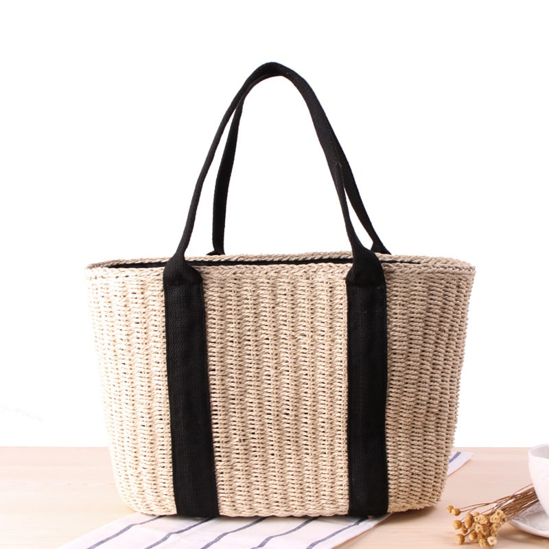 Woven rattan handbag – beige variant, another view