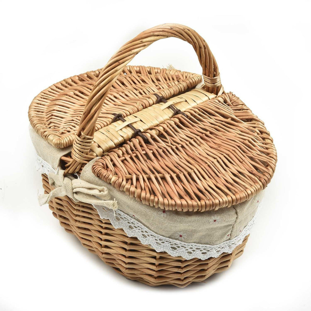 Woven rattan basket with a flip lid – another view