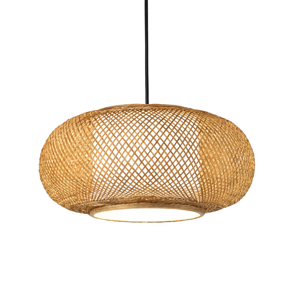 Paros openwork oval rattan pendant light