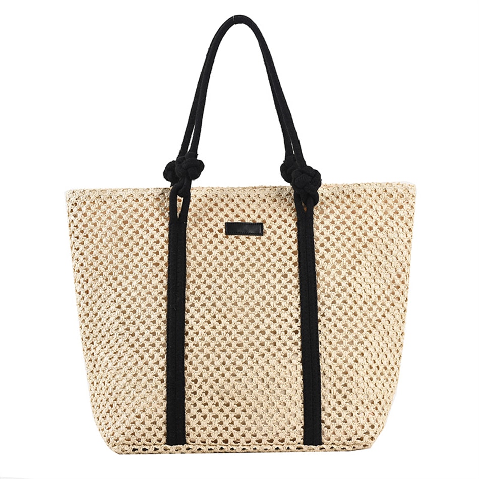 Woven straw handbag with handles – another view (2)