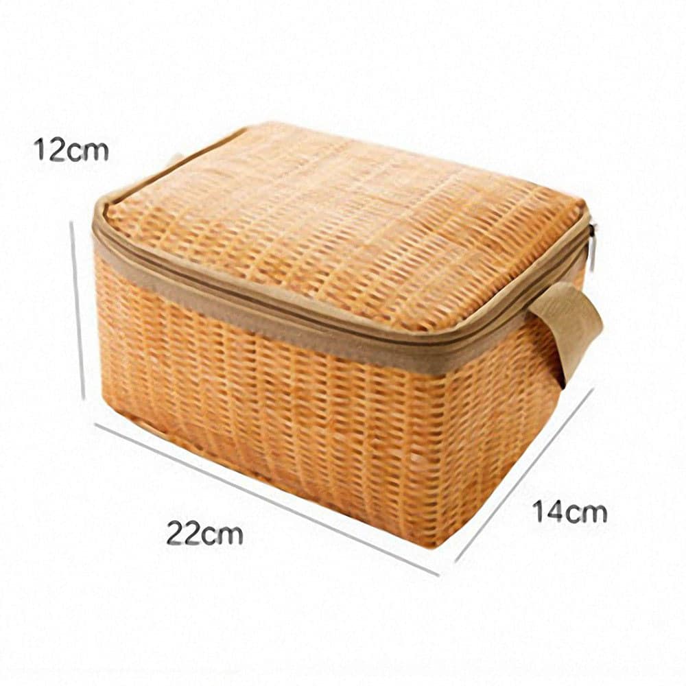 Insulated waterproof rattan picnic bag – dimensions diagram