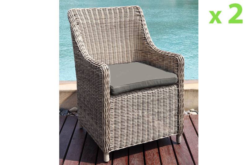 Hailey round resin wicker dining armchairs, set of 2 – feature infographic