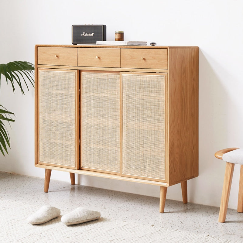 Square mesh rattan cane webbing roll – shown in a room setting