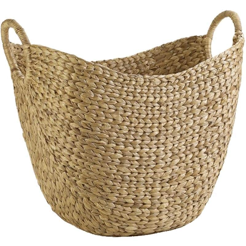 Natural rattan laundry basket with two side handles