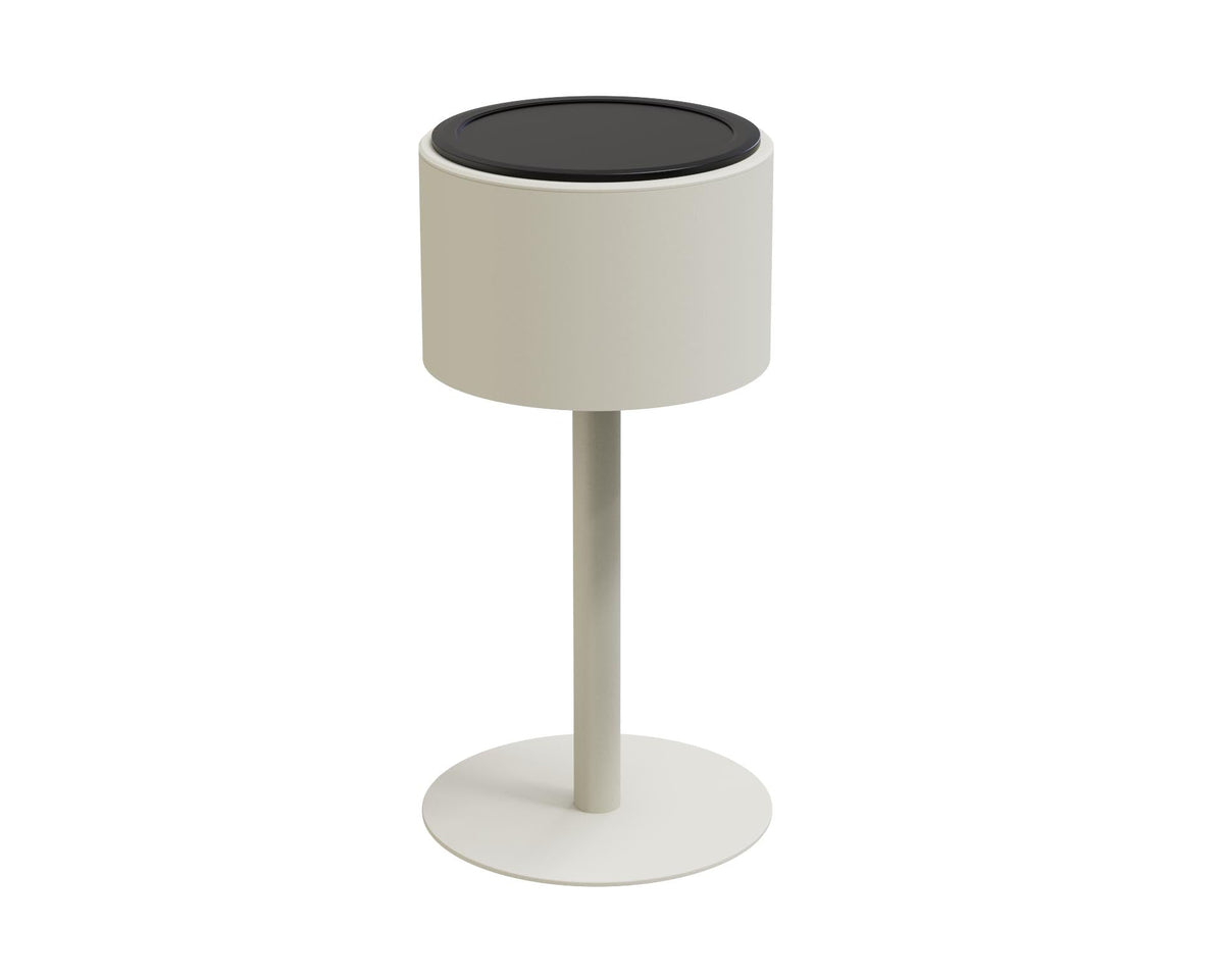 Arlo Round beige aluminum solar lamp