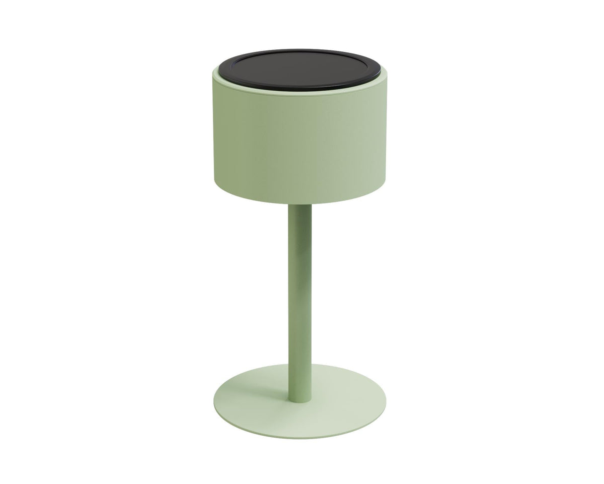 Arlo Round green aluminum solar lamp