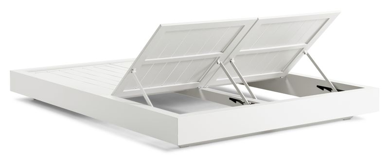 Como Bed white aluminum double chaise lounge – another view