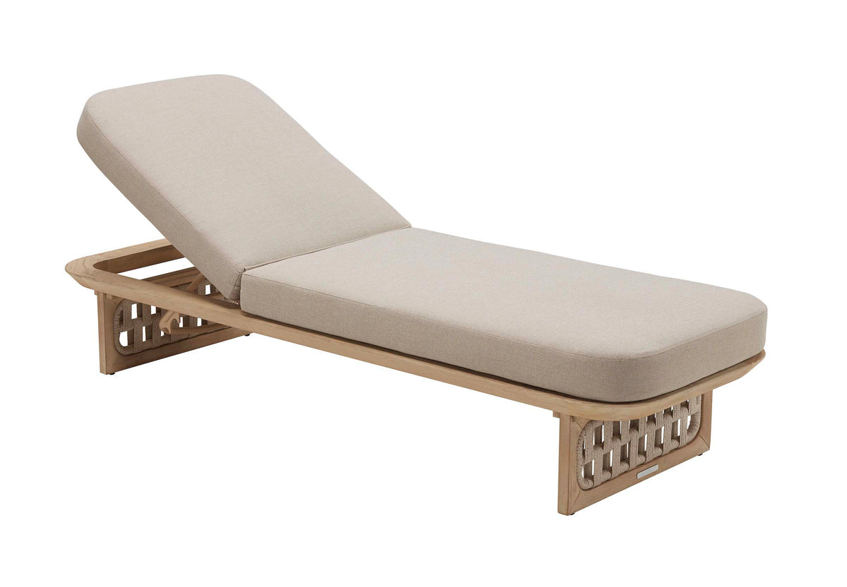 Palma solid teak and rope chaise lounge